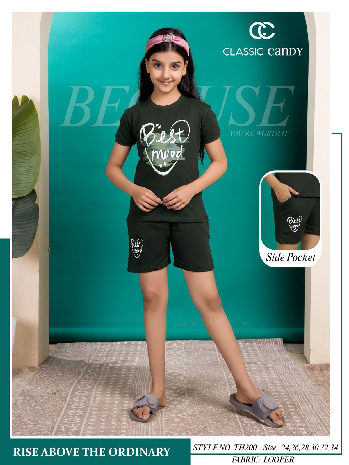 Th200 Classic Candy Looper Girls Shorts Set Supplier Ahmedabad