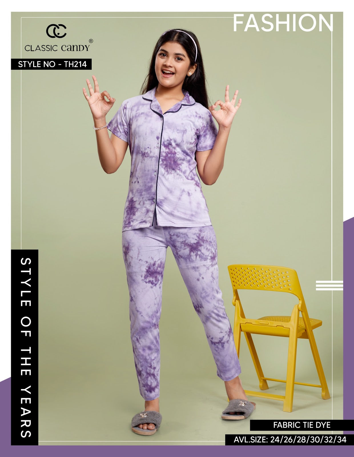 Th214 Classic Candy Hosiery Girls Night Suits Manufacturer