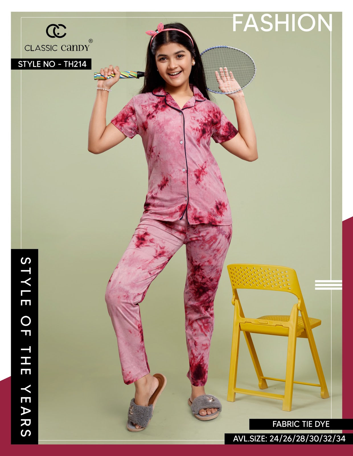 Th214 Classic Candy Hosiery Girls Night Suits Manufacturer