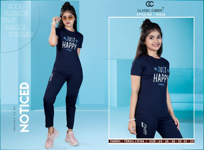 Th228 Classic Candy Tencil Lycra Girls Night Suits Wholesaler India