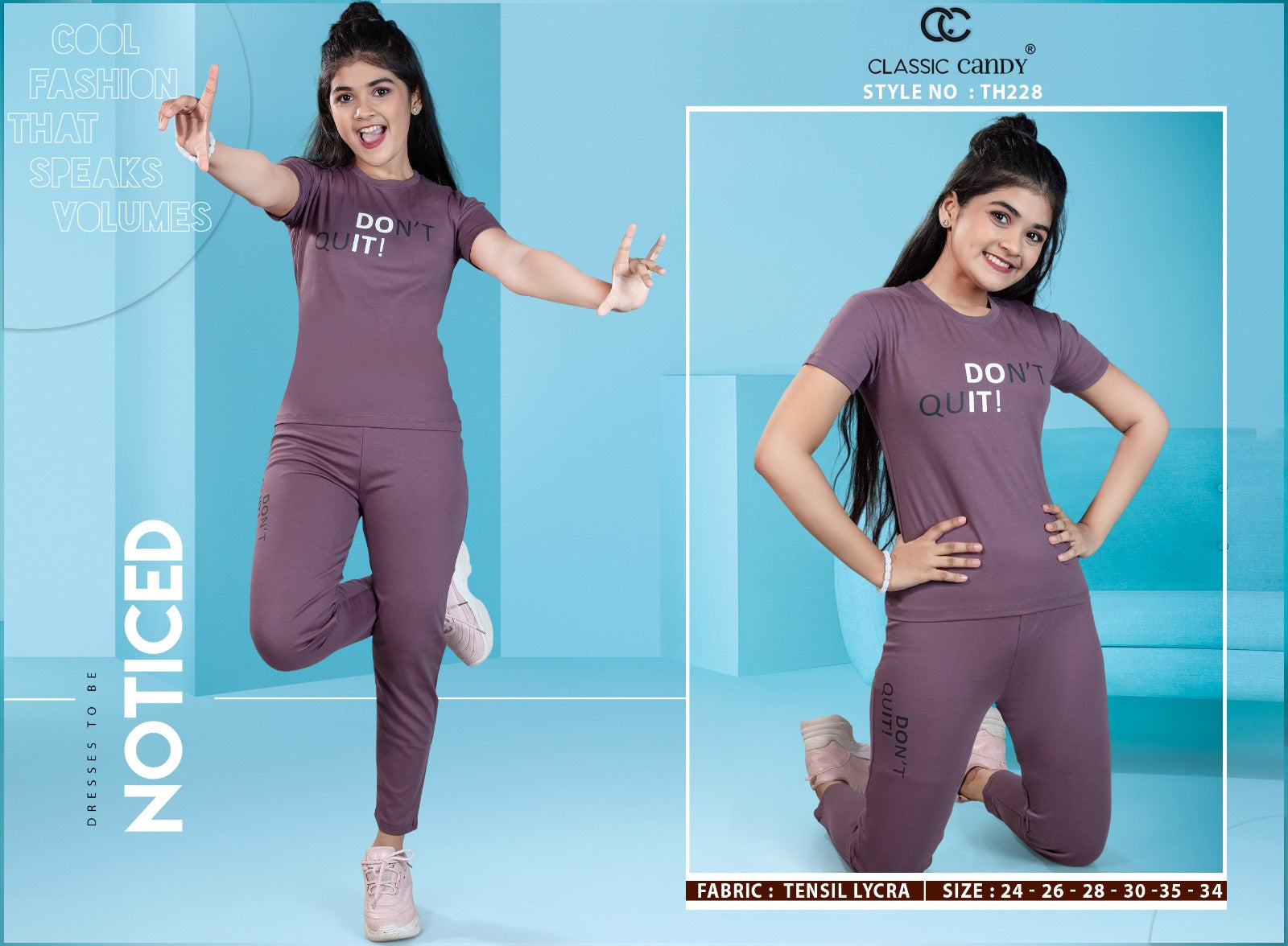 Th228 Classic Candy Tencil Lycra Girls Night Suits Wholesaler India