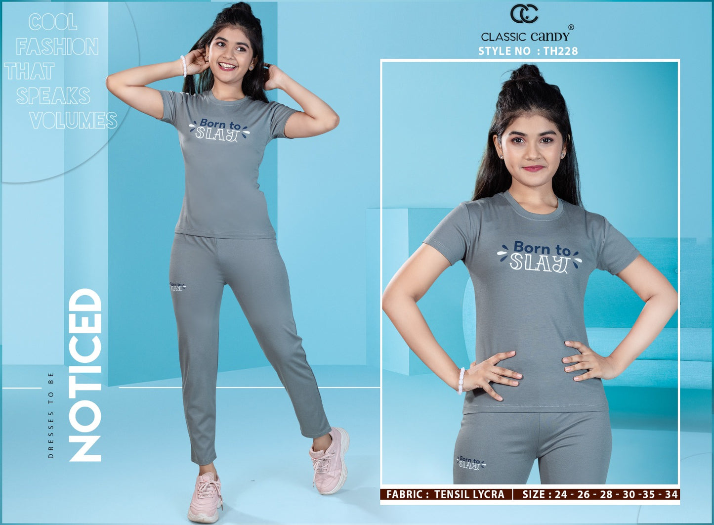Th228 Classic Candy Tencil Lycra Girls Night Suits Wholesaler India