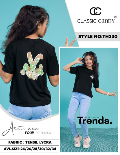 Th230 Classic Candy Tencil Lycra Girls Tshirt Exporter