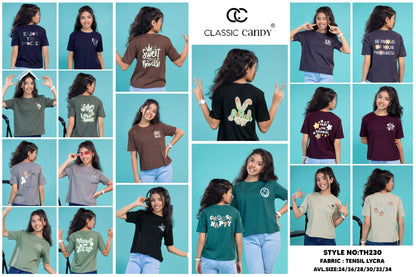 Th230 Classic Candy Tencil Lycra Girls Tshirt Exporter
