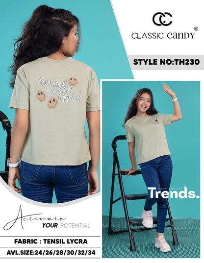 Th230 Classic Candy Tencil Lycra Girls Tshirt Exporter