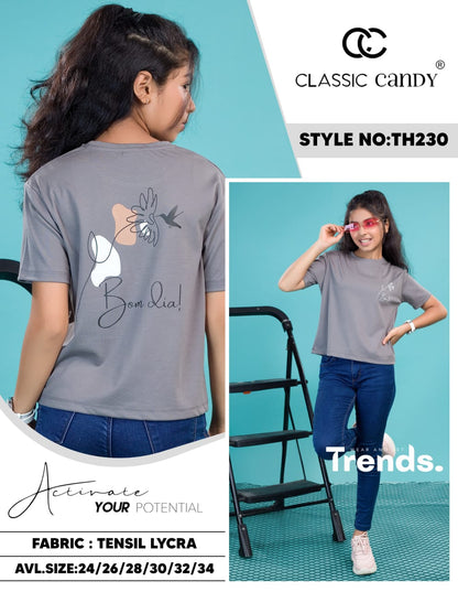 Th230 Classic Candy Tencil Lycra Girls Tshirt Exporter