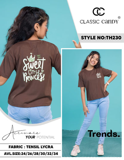 Th230 Classic Candy Tencil Lycra Girls Tshirt Exporter