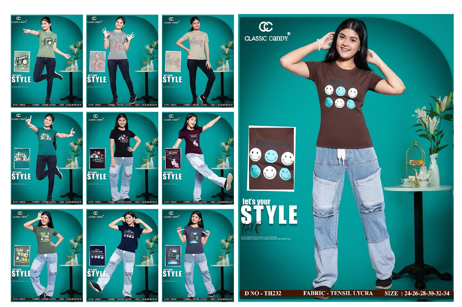 Th232 Classic Candy Tencil Lycra Girls Top Manufacturer Ahmedabad