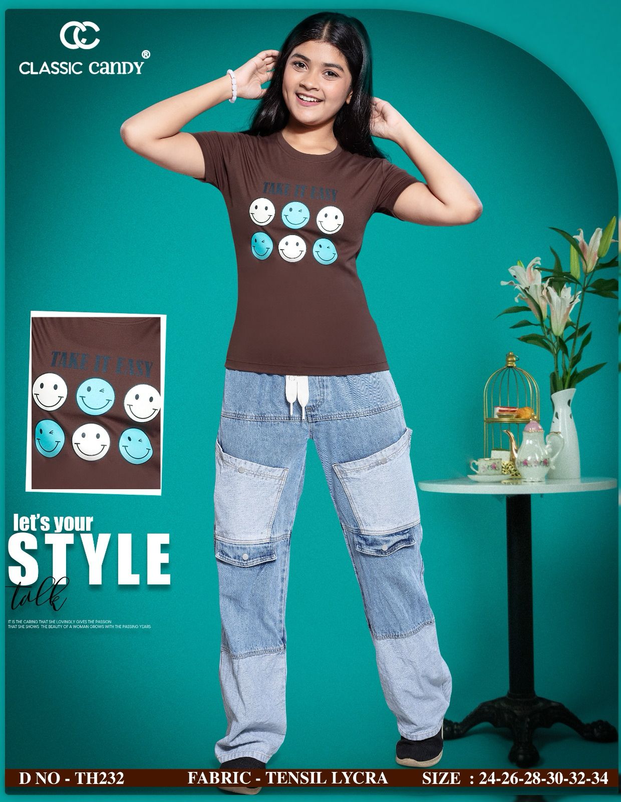 Th232 Classic Candy Tencil Lycra Girls Top Manufacturer Ahmedabad