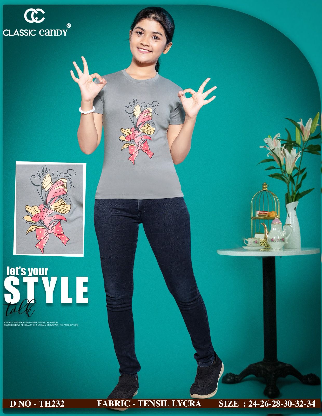 Th232 Classic Candy Tencil Lycra Girls Top Manufacturer Ahmedabad