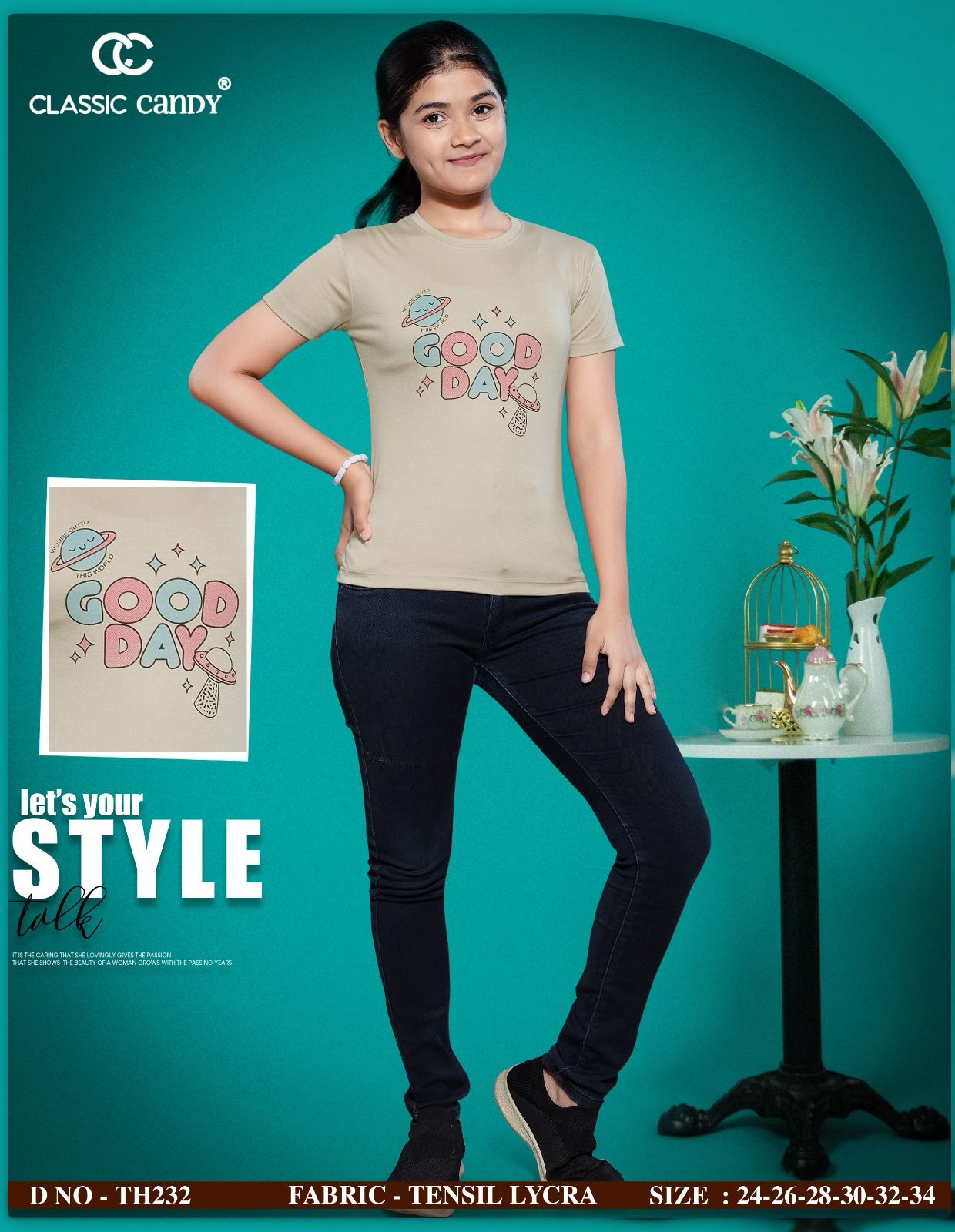 Th232 Classic Candy Tencil Lycra Girls Top Manufacturer Ahmedabad