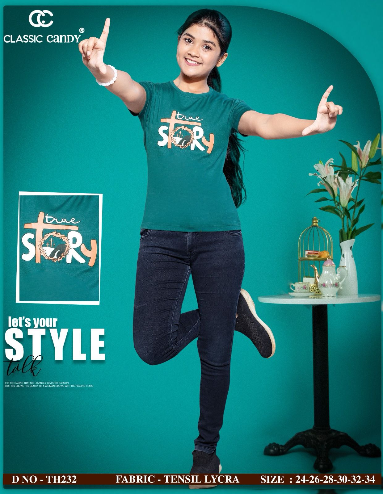 Th232 Classic Candy Tencil Lycra Girls Top Manufacturer Ahmedabad