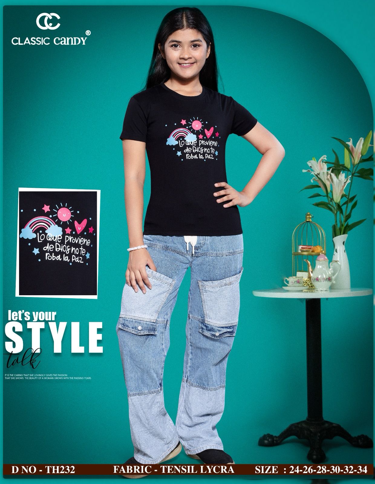 Th232 Classic Candy Tencil Lycra Girls Top Manufacturer Ahmedabad