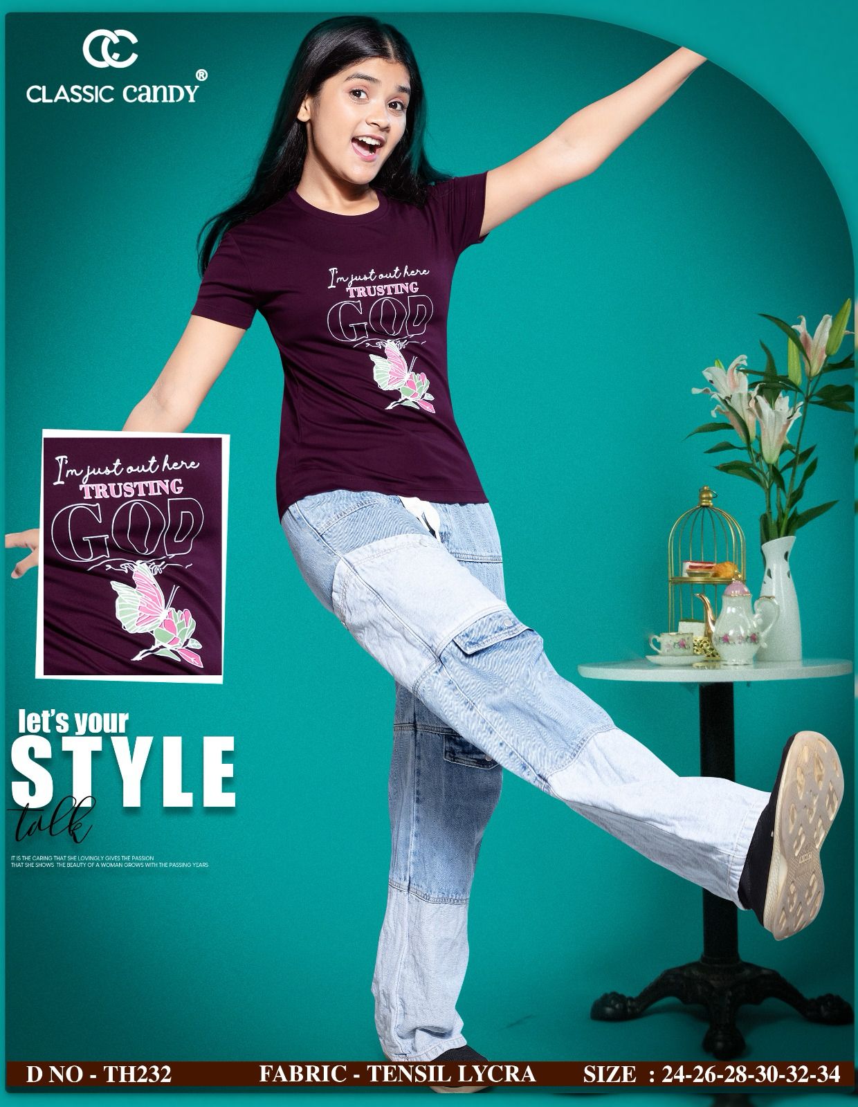 Th232 Classic Candy Tencil Lycra Girls Top Manufacturer Ahmedabad