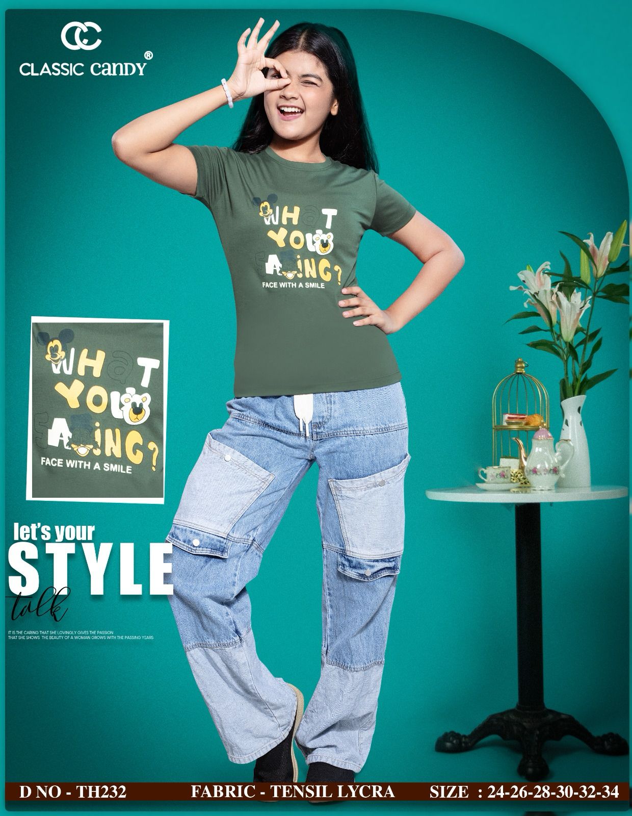 Th232 Classic Candy Tencil Lycra Girls Top Manufacturer Ahmedabad