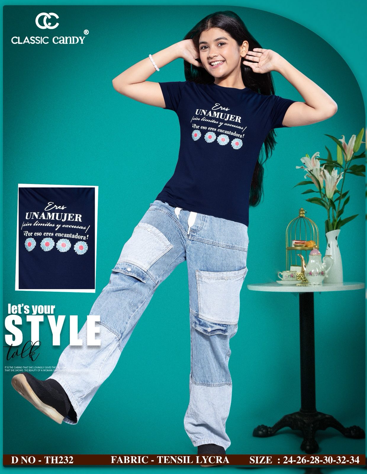 Th232 Classic Candy Tencil Lycra Girls Top Manufacturer Ahmedabad