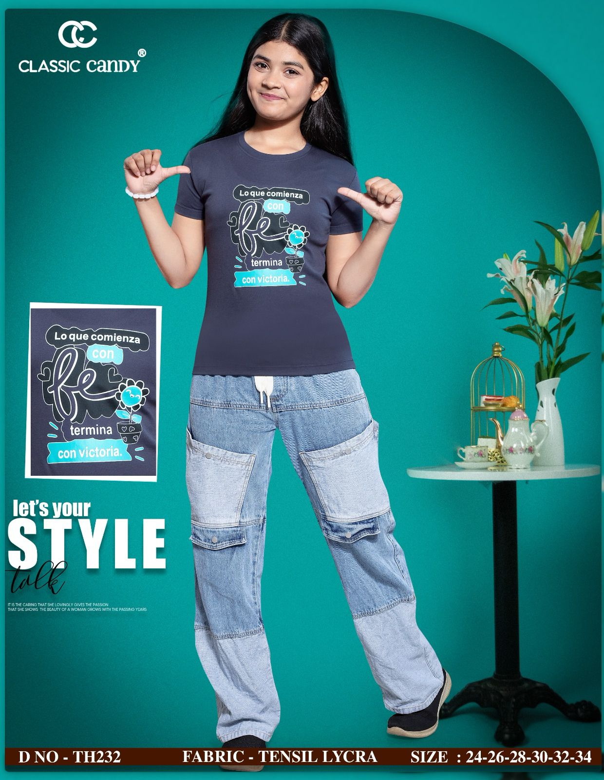 Th232 Classic Candy Tencil Lycra Girls Top Manufacturer Ahmedabad