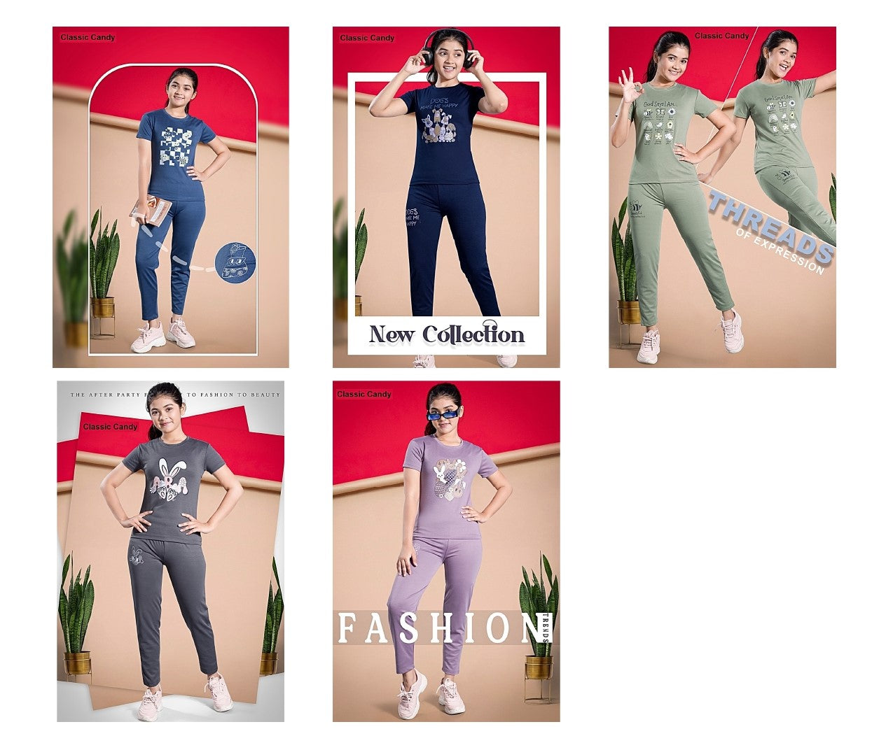 Th233 Classic Candy Tencil Lycra Girls Pant Set Wholesaler India