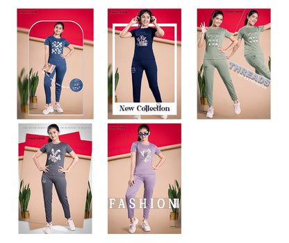 Th233 Classic Candy Tencil Lycra Girls Pant Set Wholesaler India