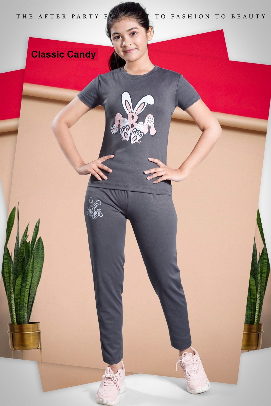 Th233 Classic Candy Tencil Lycra Girls Pant Set Wholesaler India