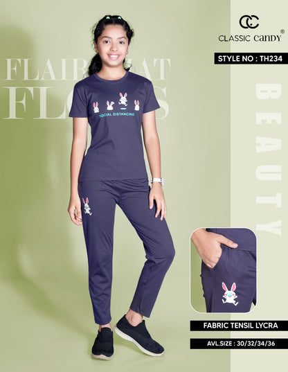 Th234 Classic Candy Tencil Lycra Girls Night Suits Exporter India