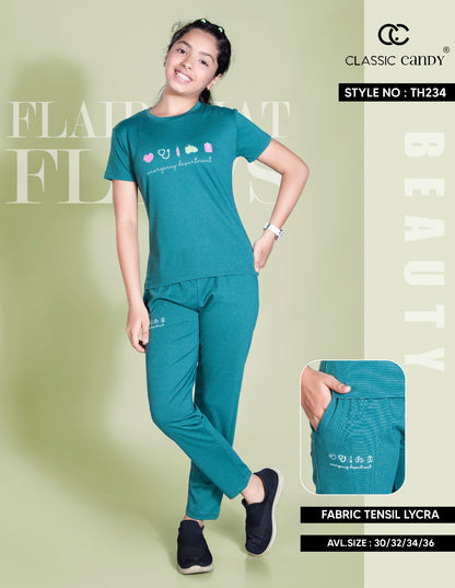 Th234 Classic Candy Tencil Lycra Girls Night Suits Exporter India