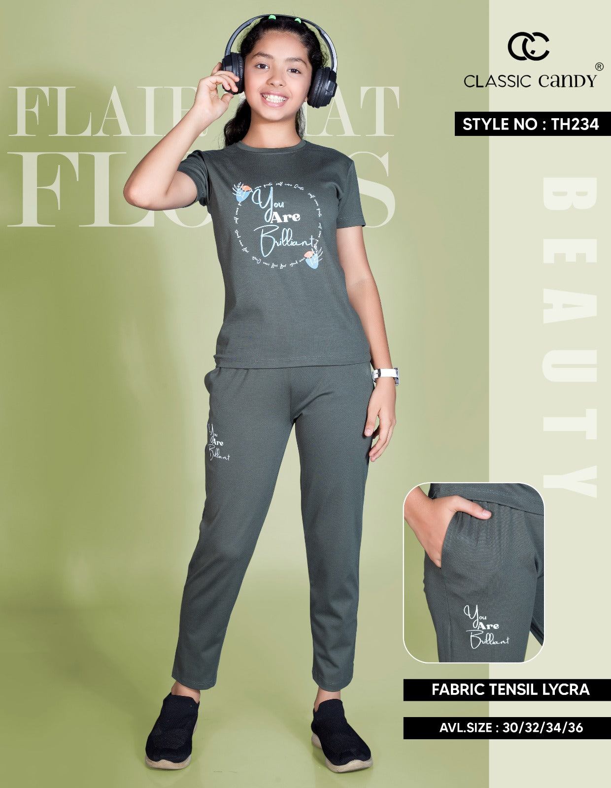 Th234 Classic Candy Tencil Lycra Girls Night Suits Exporter India