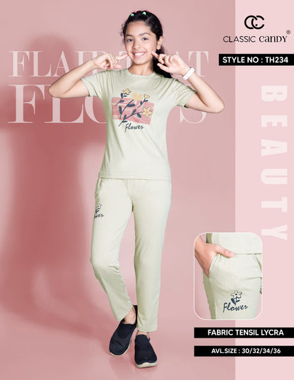 Th234 Classic Candy Tencil Lycra Girls Night Suits Exporter India