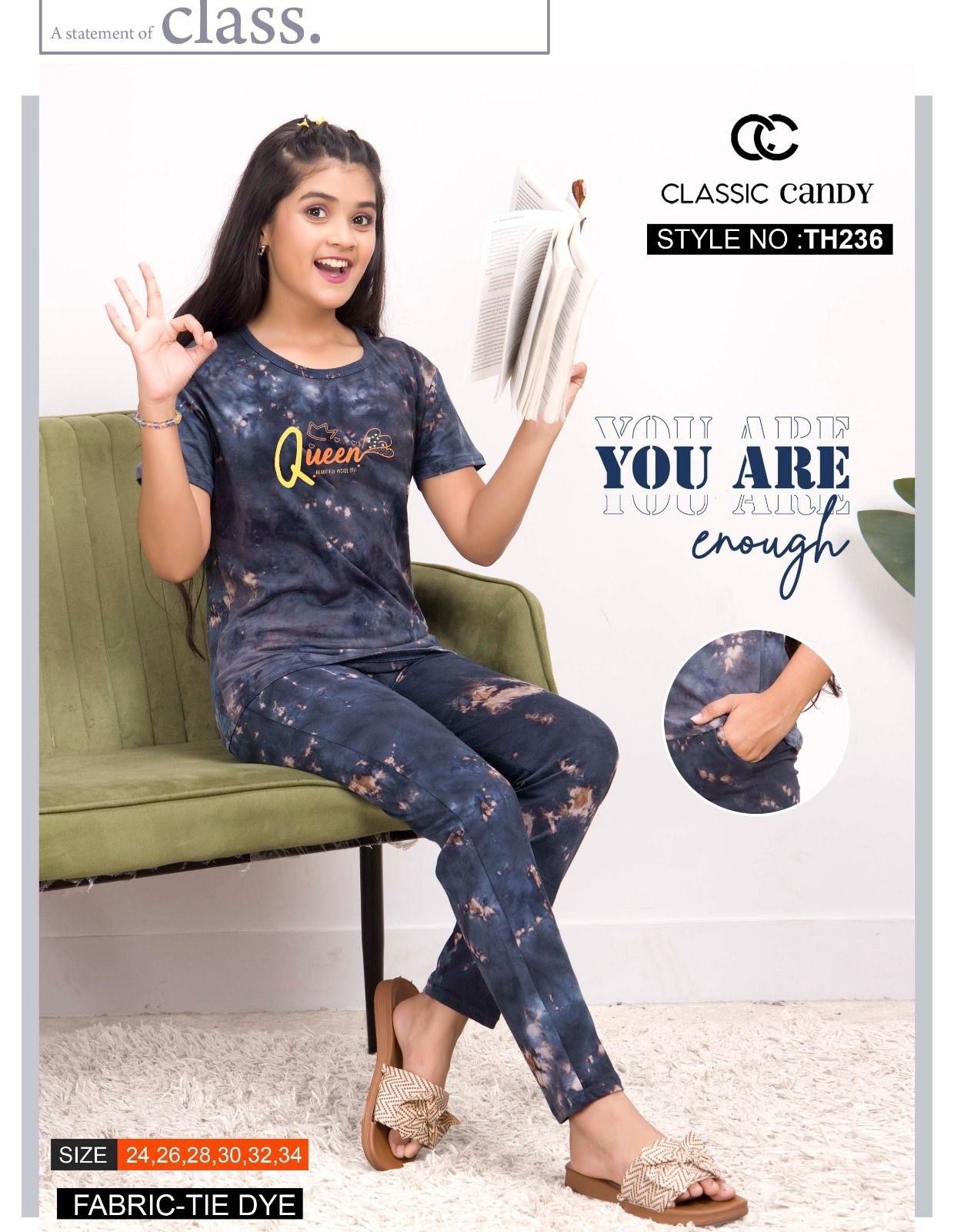 Th236 Classic Candy Tie Dye Girls Pant Set Manufacturer Gujarat