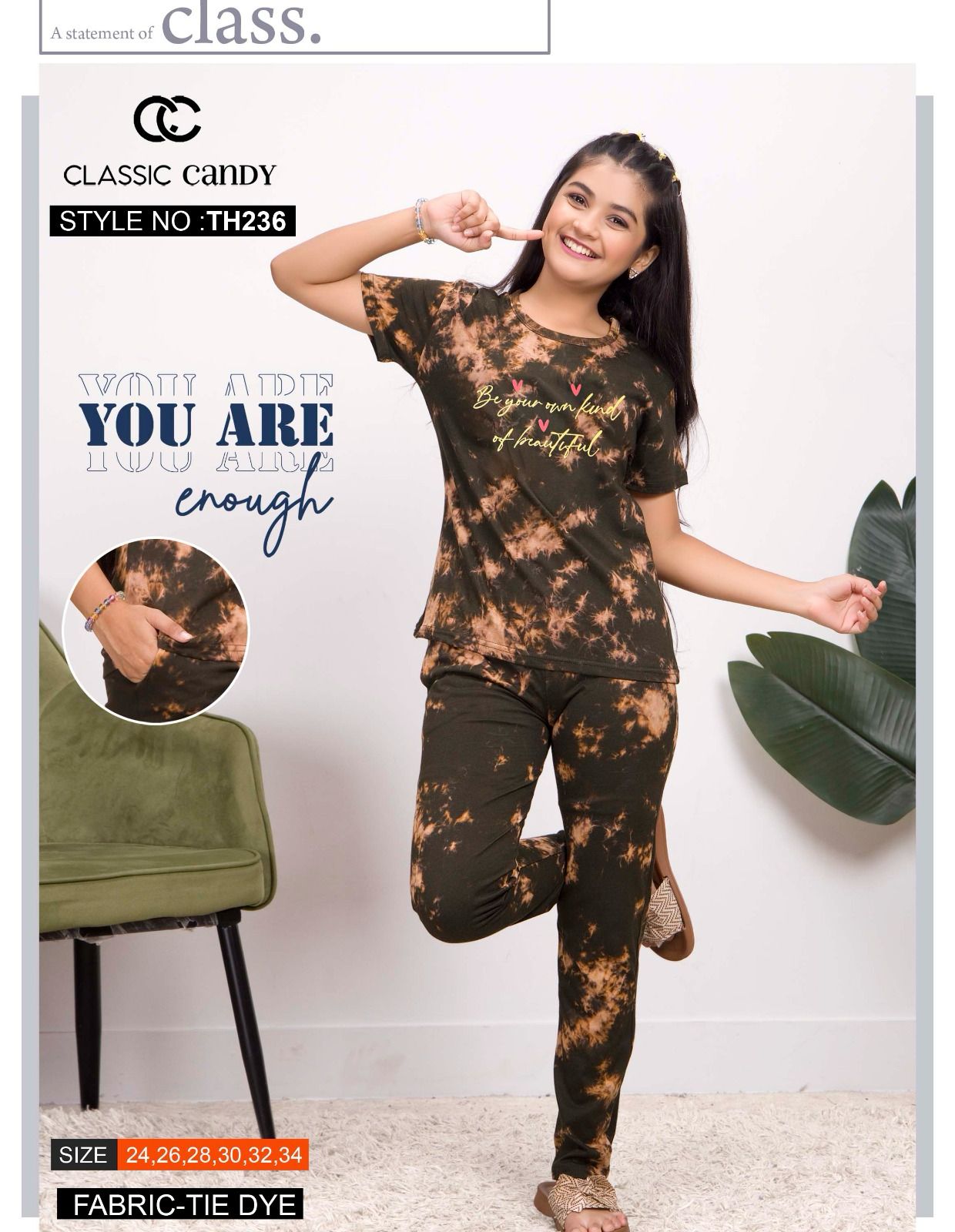 Th236 Classic Candy Tie Dye Girls Pant Set Manufacturer Gujarat