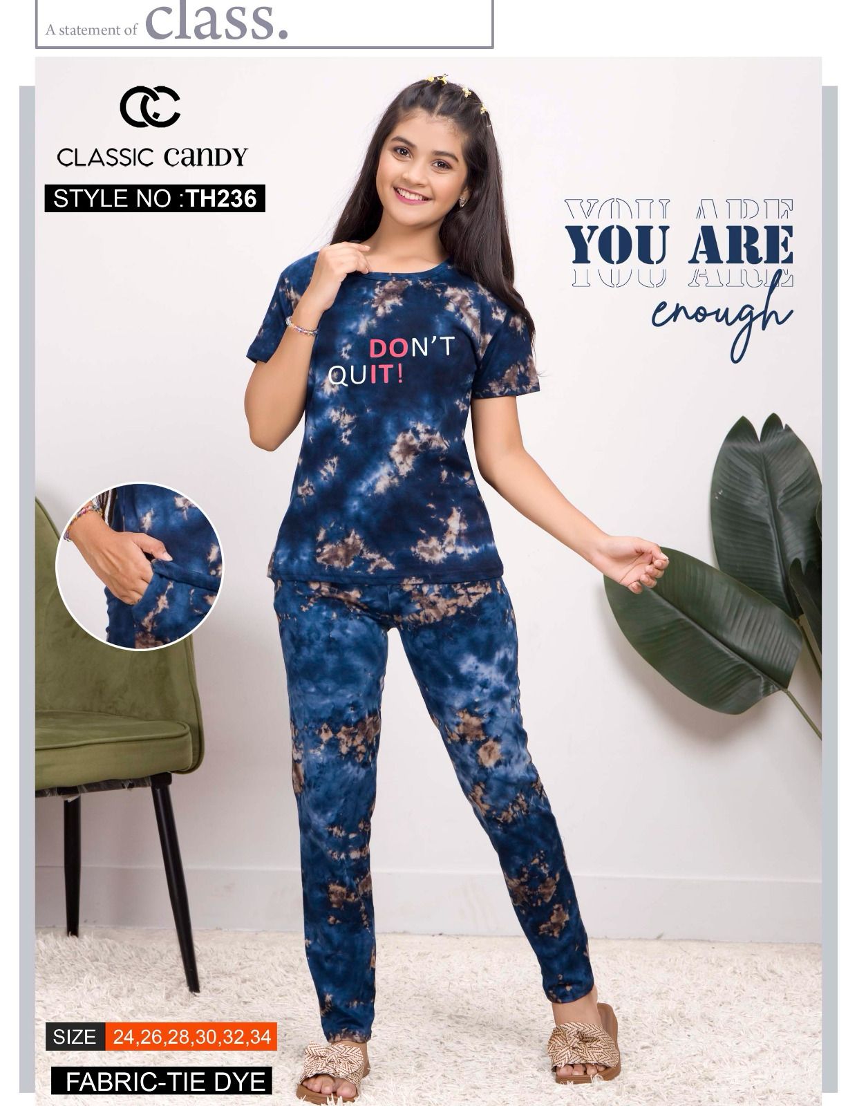Th236 Classic Candy Tie Dye Girls Pant Set Manufacturer Gujarat