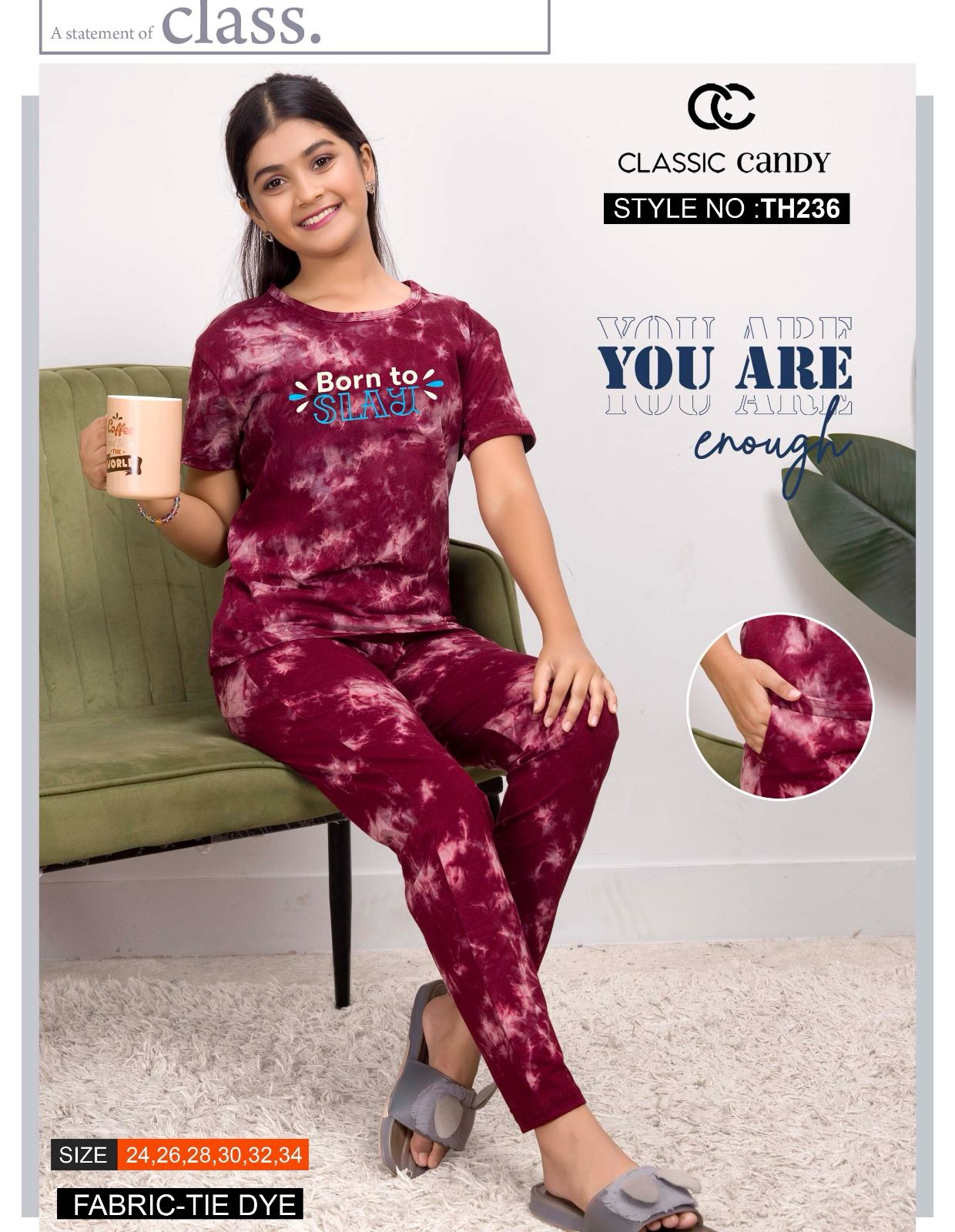 Th236 Classic Candy Tie Dye Girls Pant Set Manufacturer Gujarat
