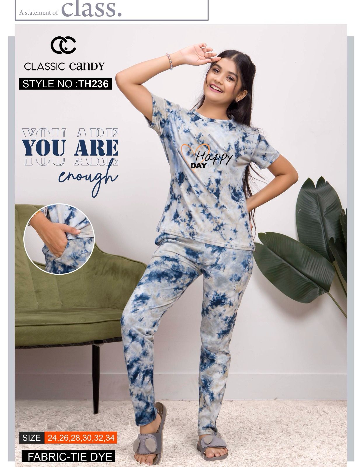 Th236 Classic Candy Tie Dye Girls Pant Set Manufacturer Gujarat