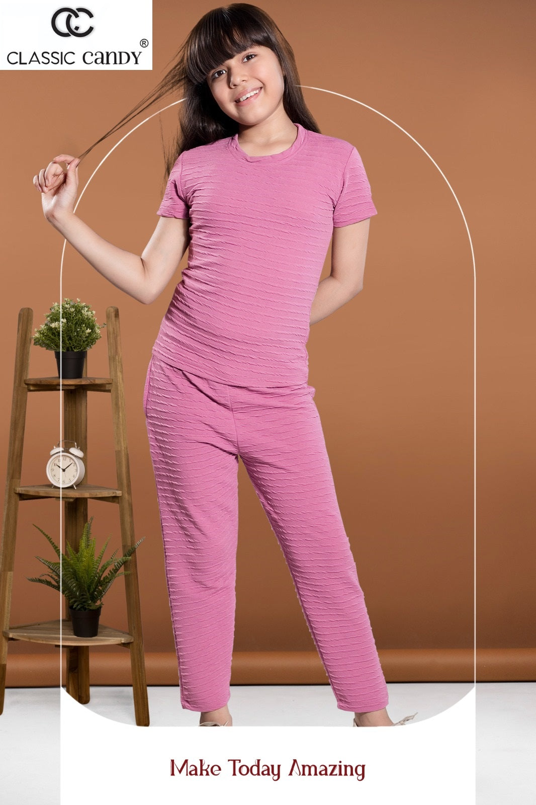 Th239 Classic Candy Lycra Girls Pant Set Exporter India