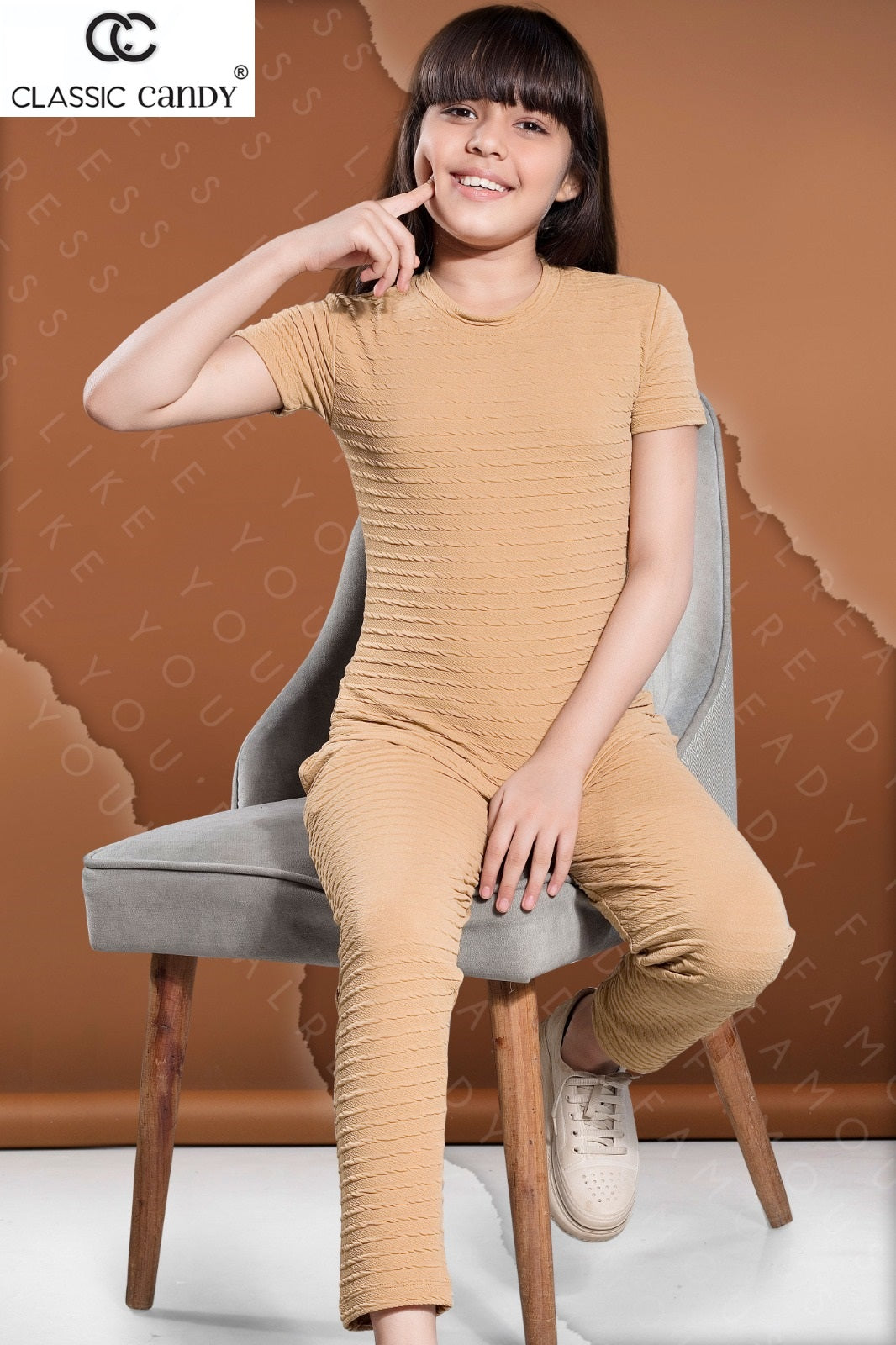 Th239 Classic Candy Lycra Girls Pant Set Exporter India