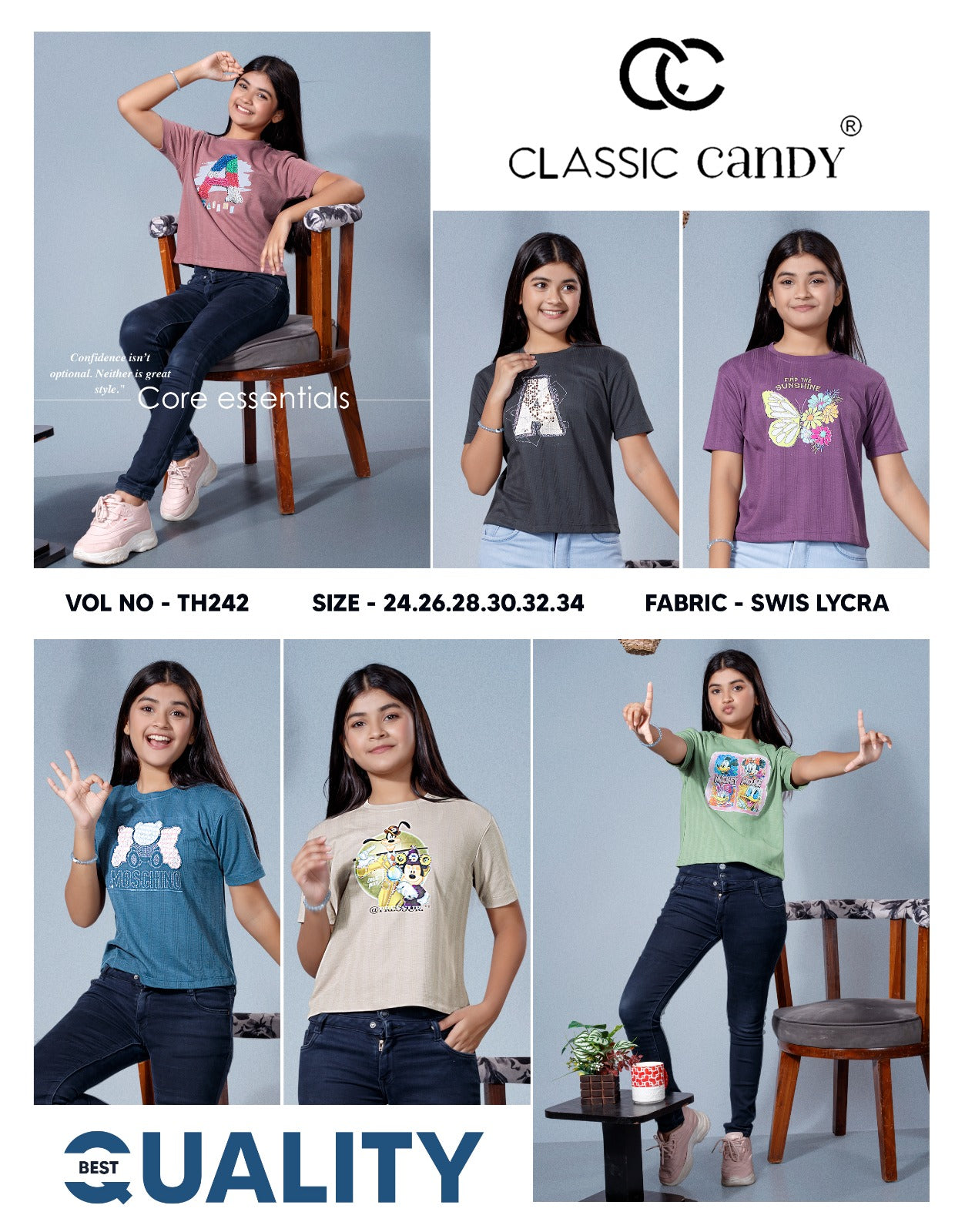 Th242 Classic Candy Swiss Girls Top Wholesaler Gujarat