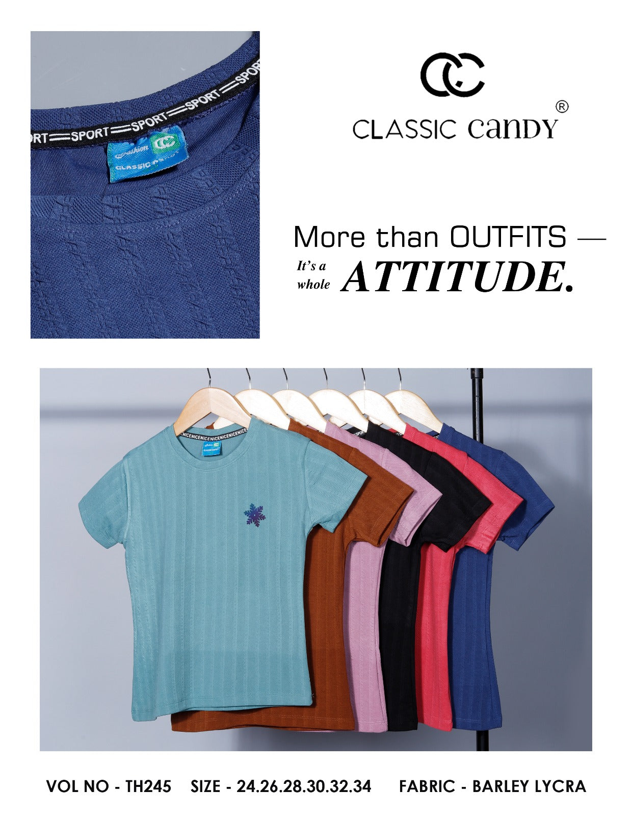 Th245 Classic Candy Lycra Girls Top Exporter Gujarat