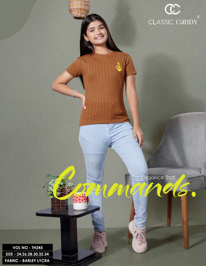 Th245 Classic Candy Lycra Girls Top Exporter Gujarat