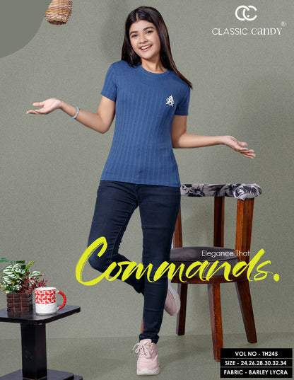 Th245 Classic Candy Lycra Girls Top Exporter Gujarat