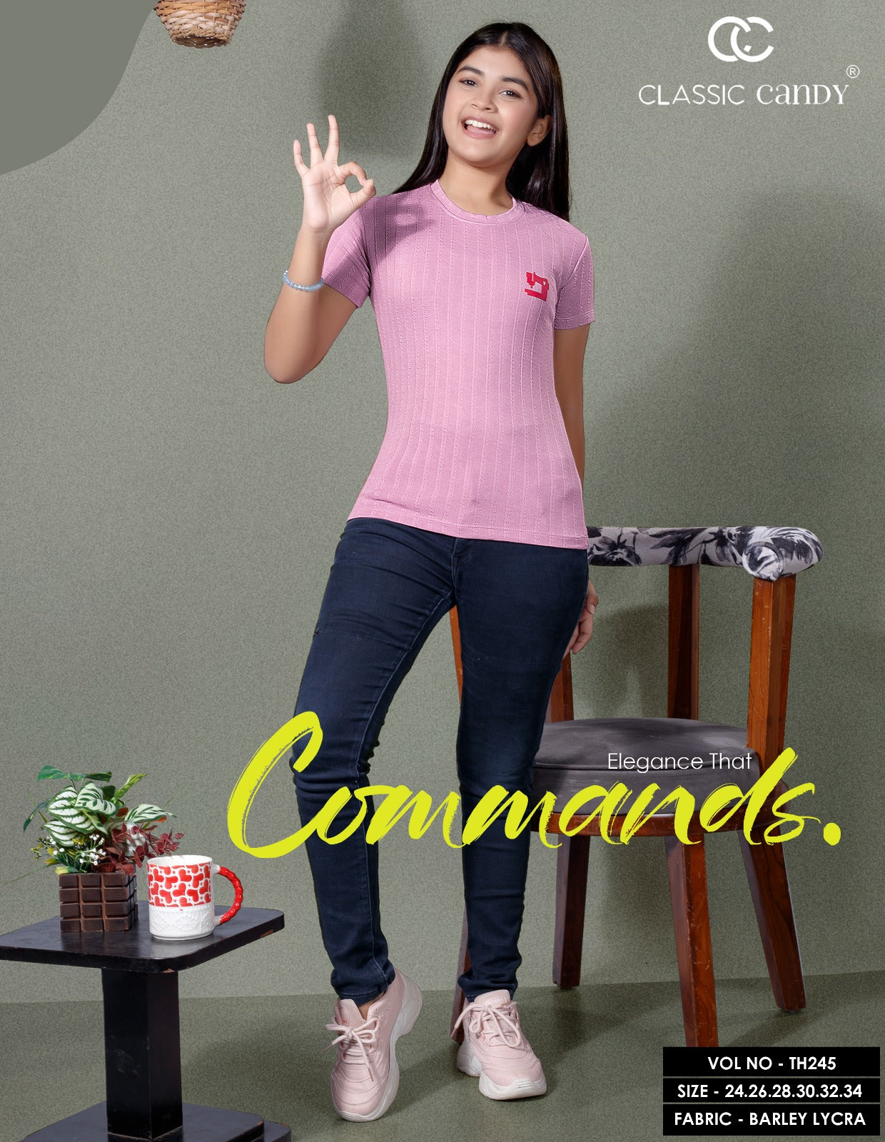 Th245 Classic Candy Lycra Girls Top Exporter Gujarat