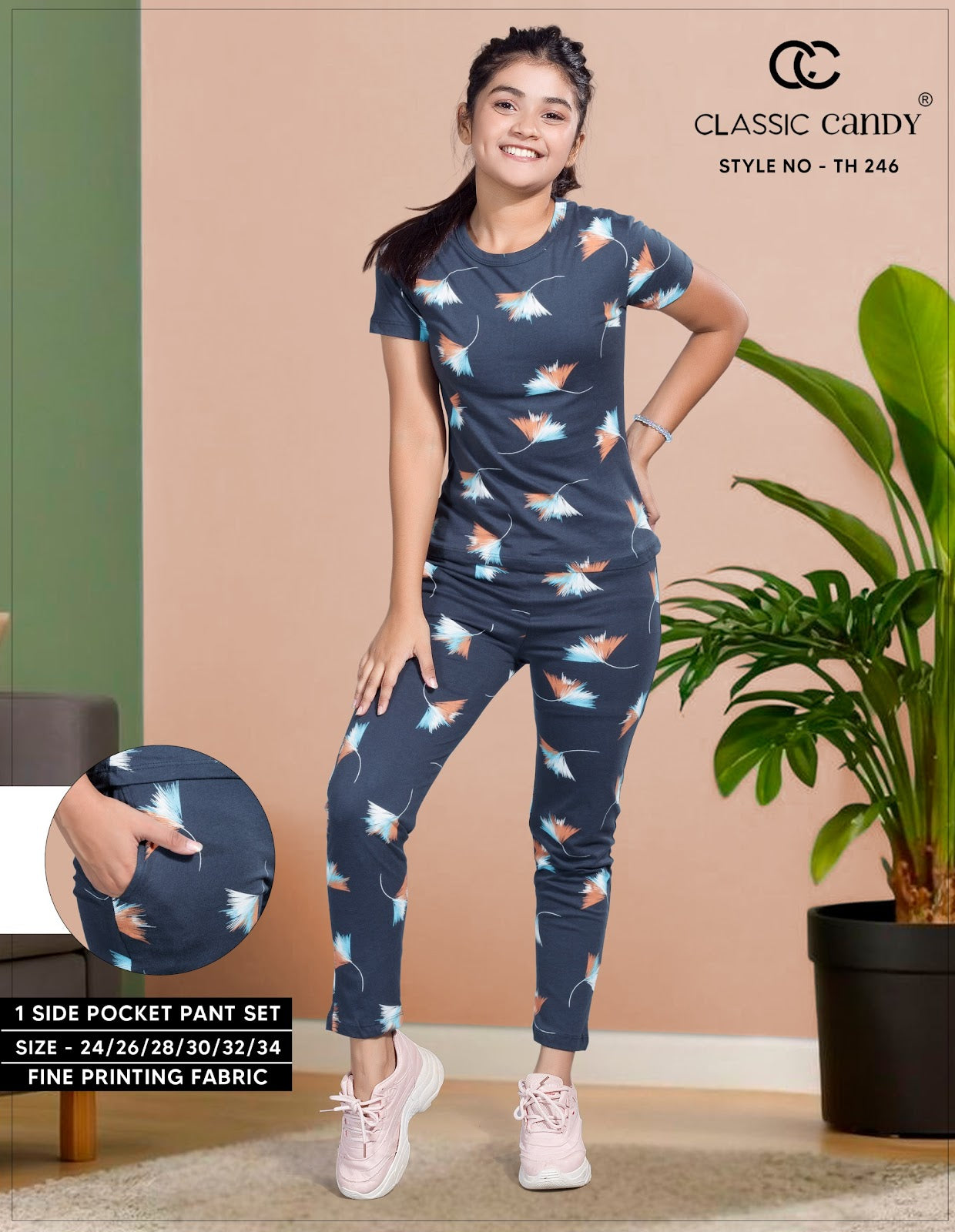 Th246 Classic Candy Girls Pant Set Supplier Gujarat