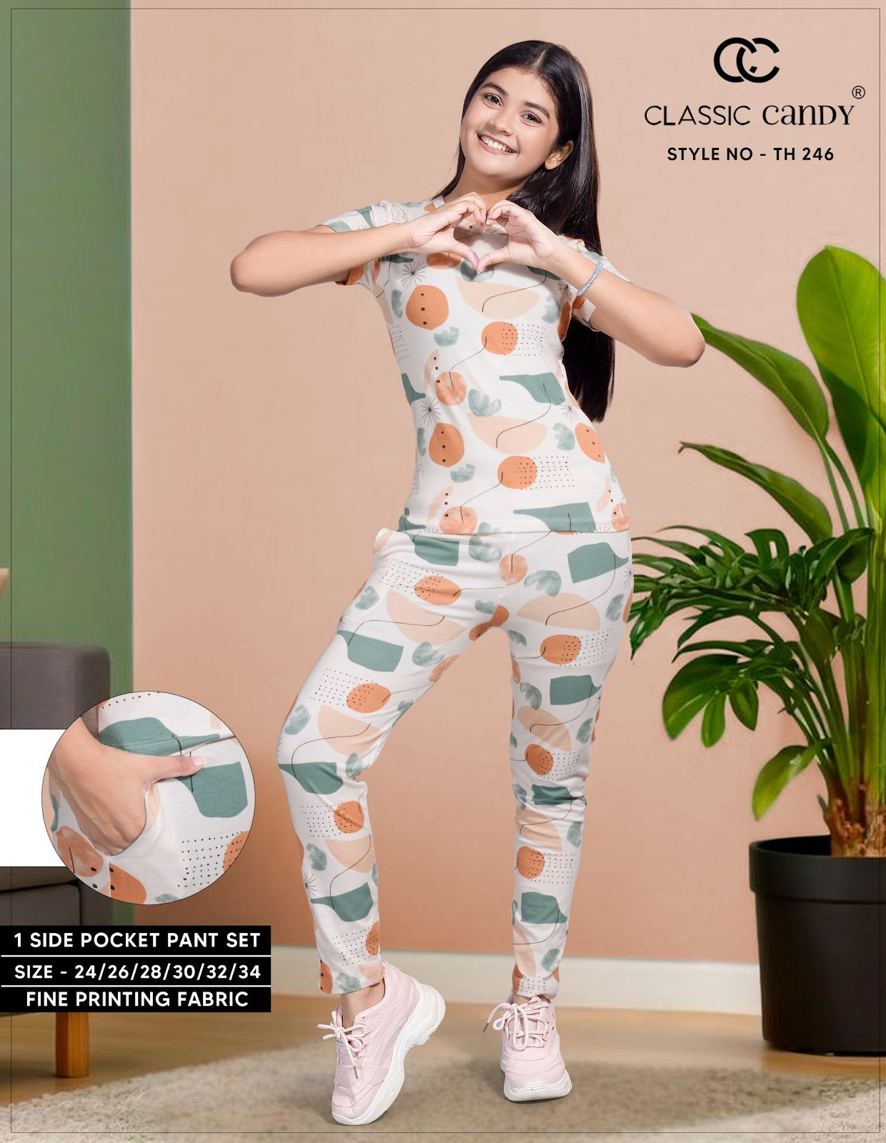 Th246 Classic Candy Girls Pant Set Supplier Gujarat