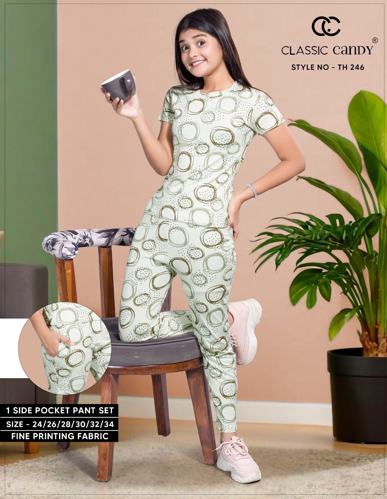 Th246 Classic Candy Girls Pant Set Supplier Gujarat