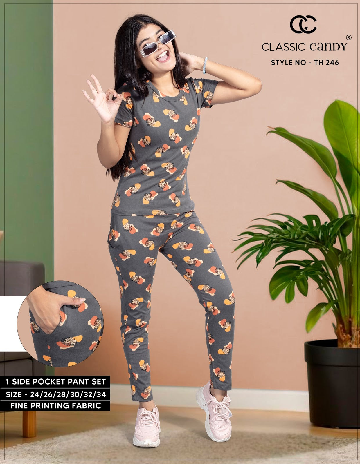 Th246 Classic Candy Girls Pant Set Supplier Gujarat