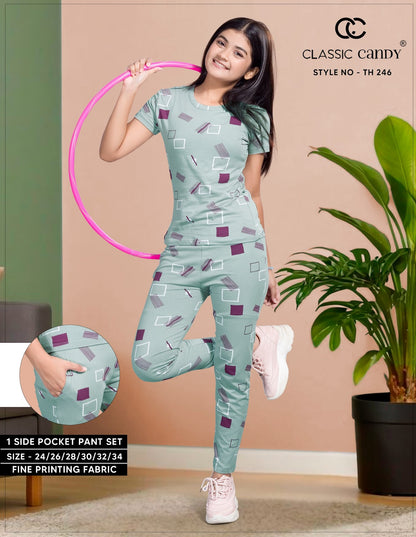 Th246 Classic Candy Girls Pant Set Supplier Gujarat