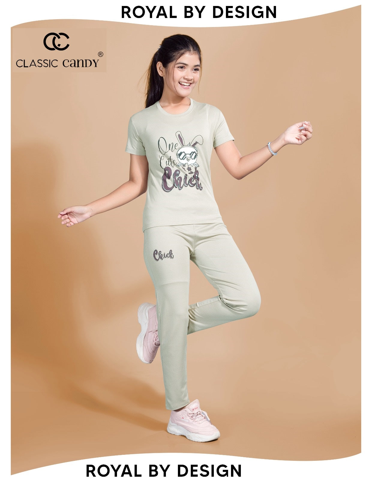 Th247 Classic Candy Tencil Lycra Girls Pant Set Wholesale Price
