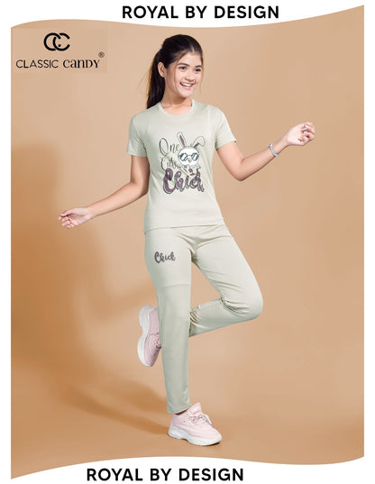 Th247 Classic Candy Tencil Lycra Girls Pant Set Wholesale Price
