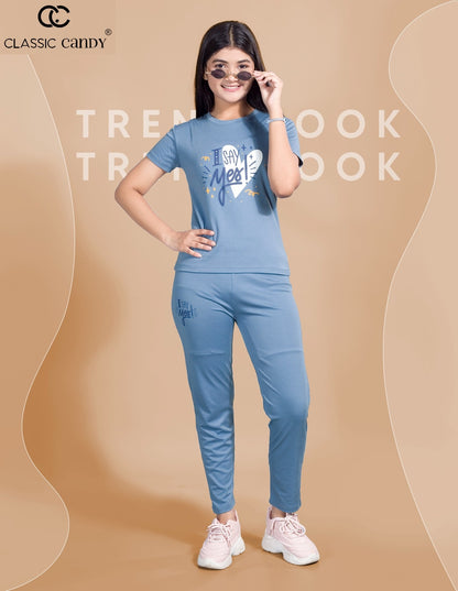 Th247 Classic Candy Tencil Lycra Girls Pant Set Wholesale Price