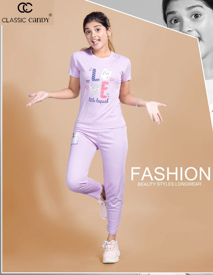 Th247 Classic Candy Tencil Lycra Girls Pant Set Wholesale Price