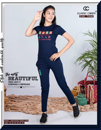 Th248 Classic Candy Tencil Lycra Girls Pant Set Exporter Ahmedabad